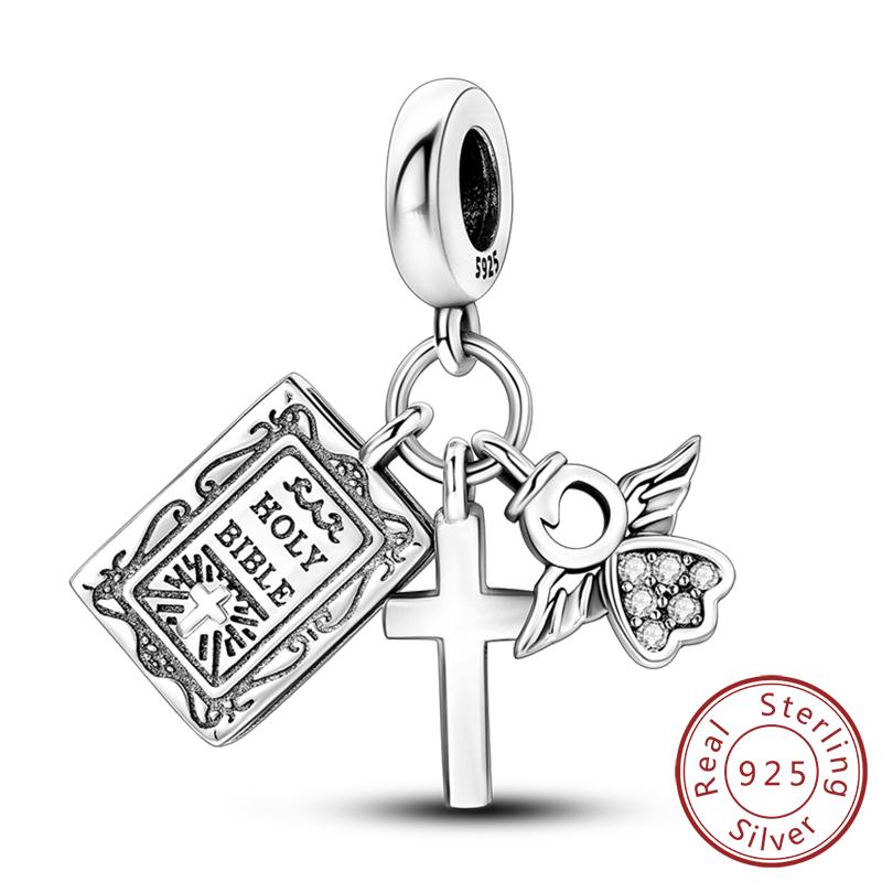 Copper Charms Beads Devil'S Eye Cross Angel Charms Fit Original Charms Bracelets Pendants Fine Diy Jewelry Making For Women