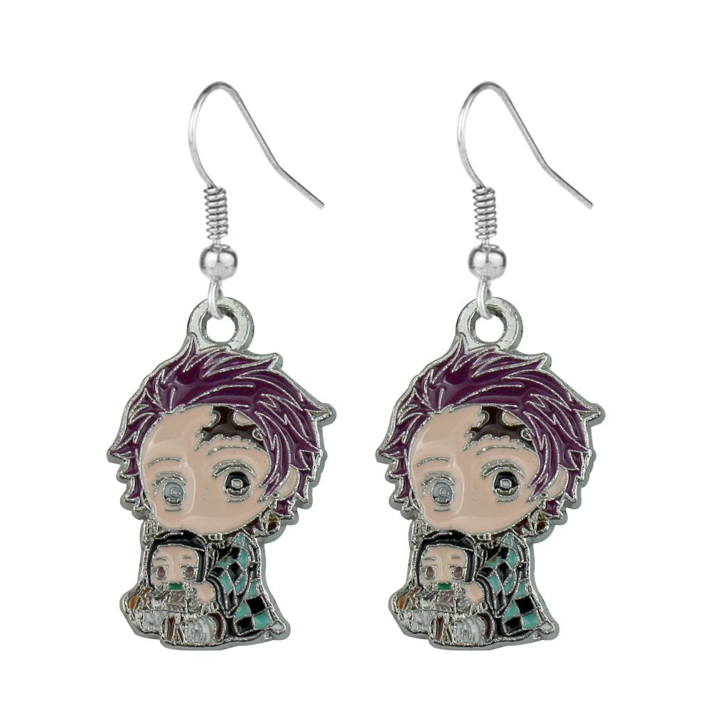 Náušnice Demon Slayer Cosplay Prop Kimetsu No Yaiba Tanjirou Kamado 1 Pár Postavy Trendy Šperky