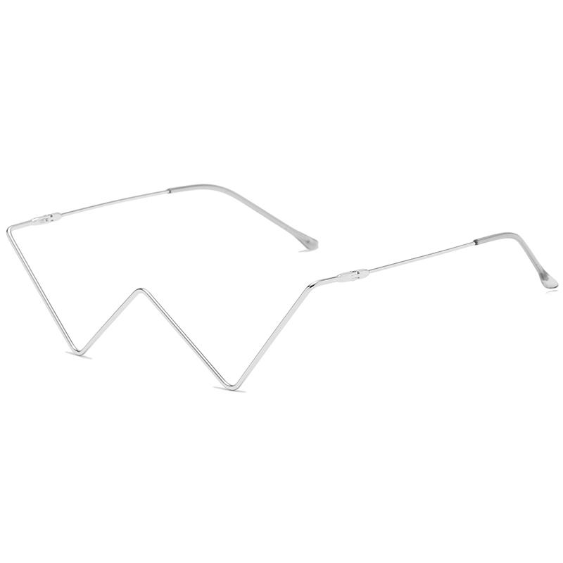 New Fashion Crystal Sunglasses Frames For Women Small Diamond Eyeglasses Line Alloy Frame Eyewear Punk Half Frame Glasses