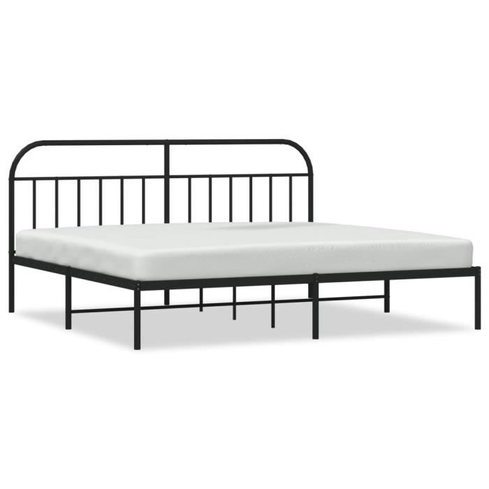 VidaXL Metal Bed Frame with Black Headboard 193x203 Cm 353641
