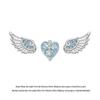 Crushed Ice Blue Winged Titanium Zirconia Stud Earrings - Unisex Cartilage Jewelry