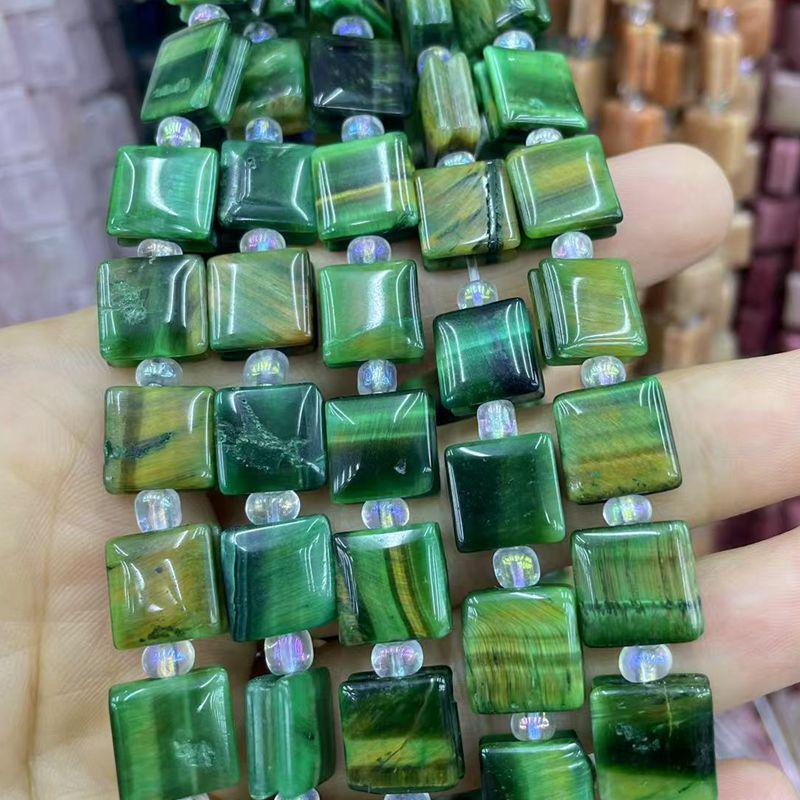 Naturstein Achat Kristall gerillte quadratische Schmuck-DIY-Accessoires, 10x10 unregelmäßige Stücke