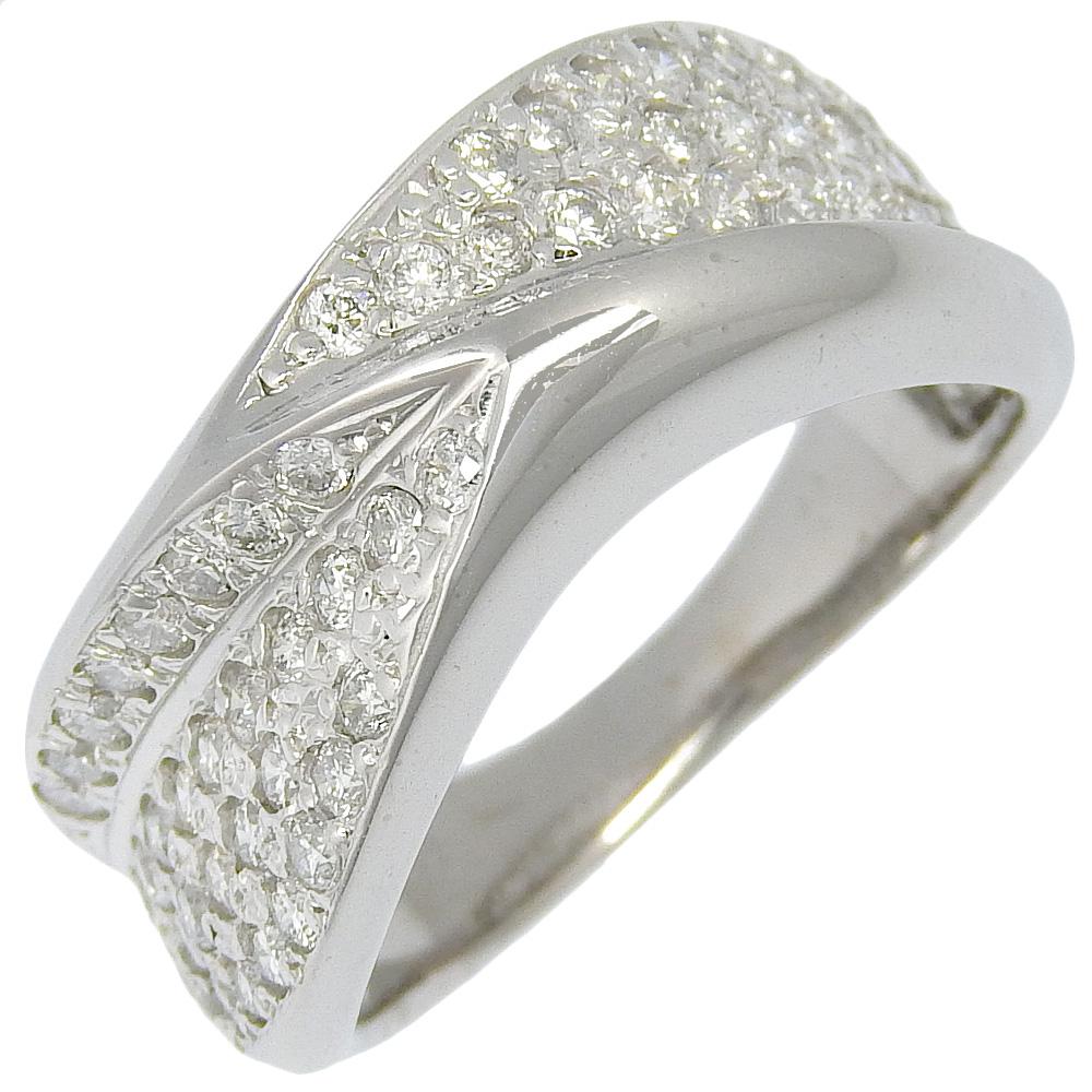 

Ring K18 white gold/diamond #6.4(US Size) 6.2g Women Used