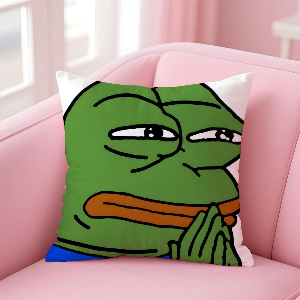 P-Pepe The Frog Cushion Cover Linen Pillowcase Cover Soft Decor For Sofa Home Room