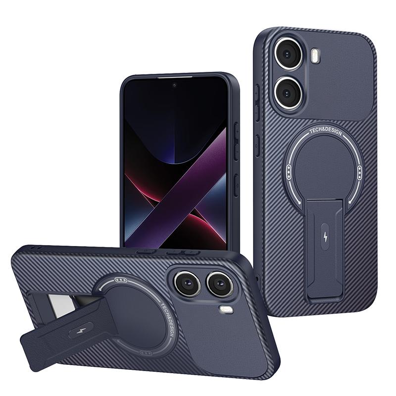 For Poco X7 Pro Luxury Shockproof Magnetic Bracket Case For POCO X7 Po Silicone Bumper With Holder Stand Cover Poco X7 Pro Cover