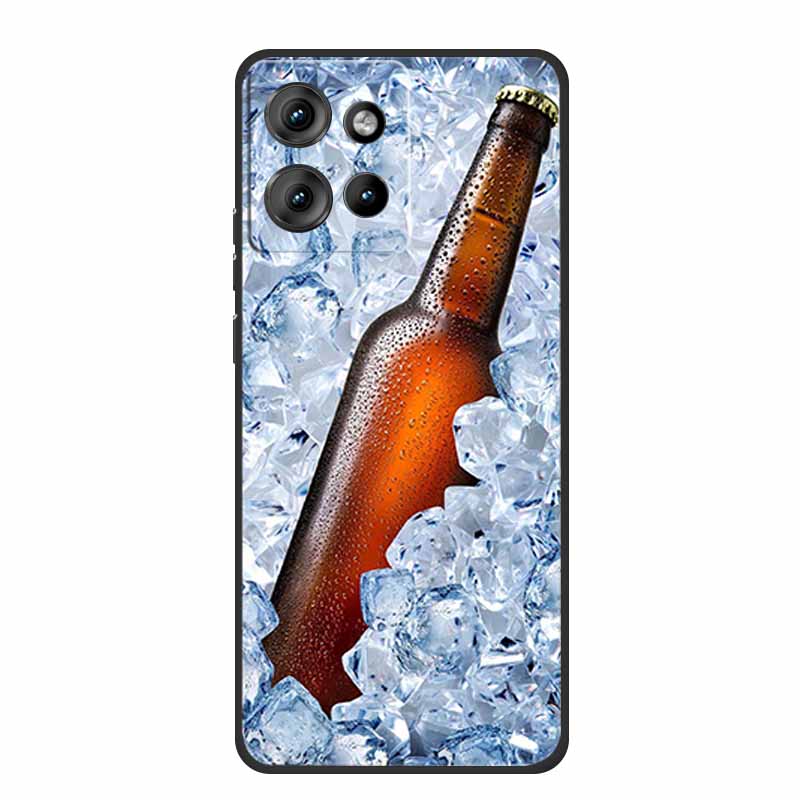 For Motorola Moto G 2025 Case Fashion Flower Black Silicone Soft TPU Back Cover Case For Motorola G75 S50 Edge 50 Neo Phone Case