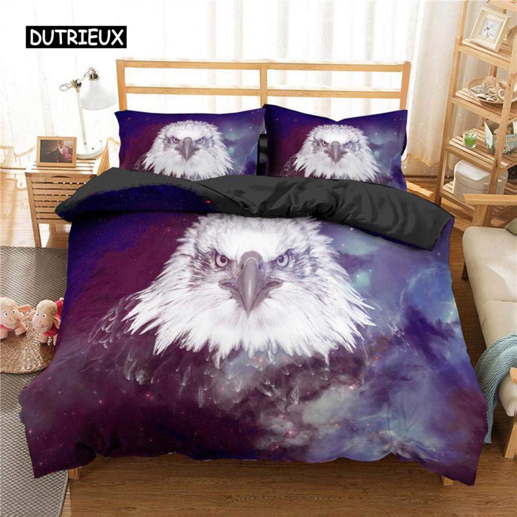 

Комплект пододеяльников с изображением орла, дикой природы, орла, патриота, флага США, пододеяльник для детей, подростков, мальчиков, животных, двойное одеяло из полиэстера EU single(135x200cm)