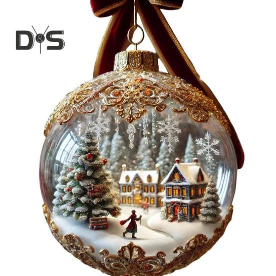 

3D Сказочная планета Рождественский орнамент Снежные шары Рождественская елка Снежинка Олень Подвесное украшение для праздничного домашнего декора A