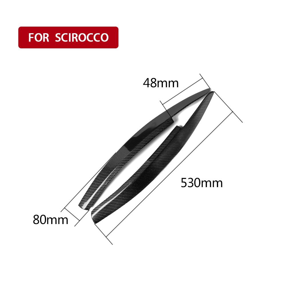 For Volkswagen Scirocco 2008-2017 Real Dry Carbon Fiber Front Headlight Eyelid Eyebrow Cover Panel Decorative Car Accessories