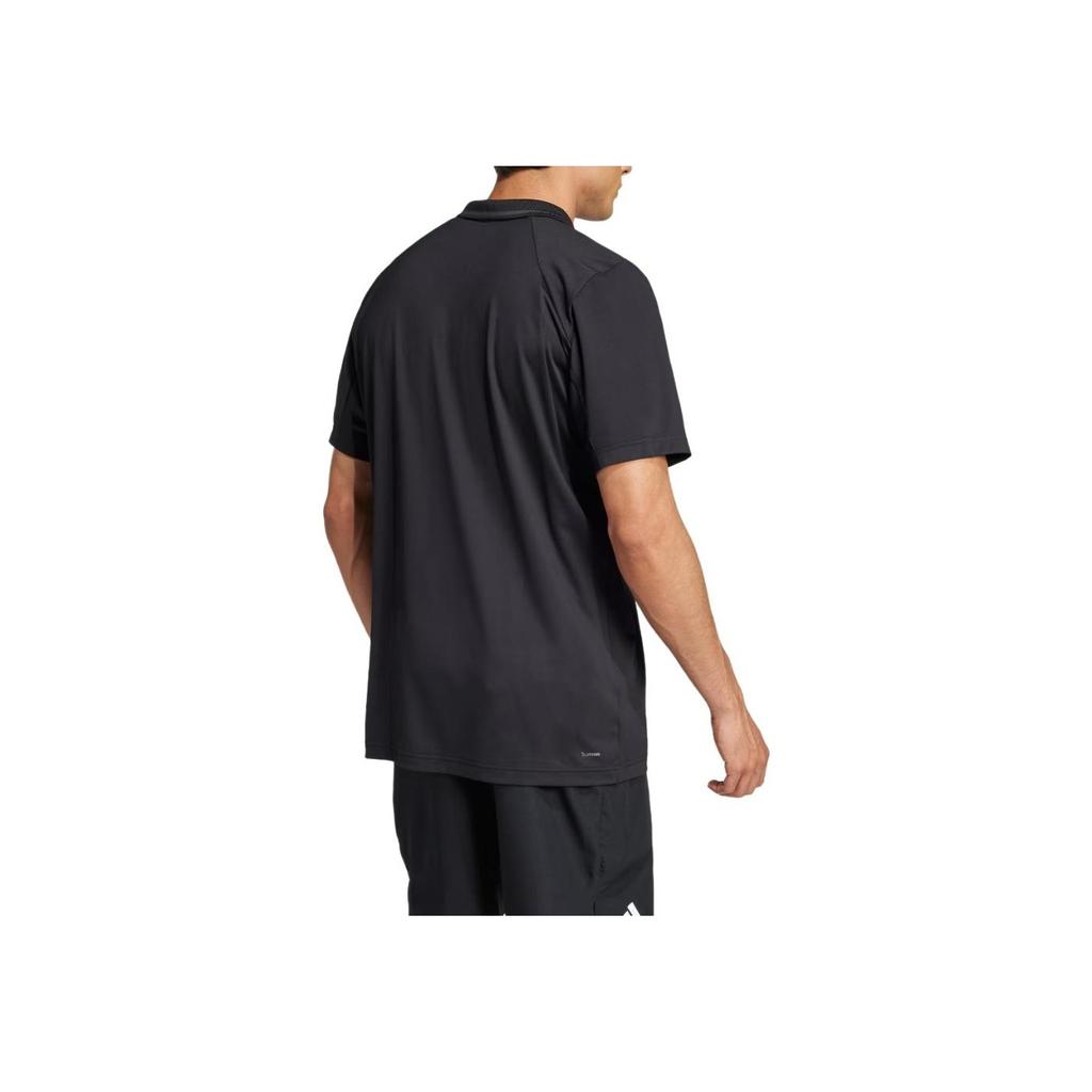 Adidas Logo Polo Shirt Men Tops Black JF8424