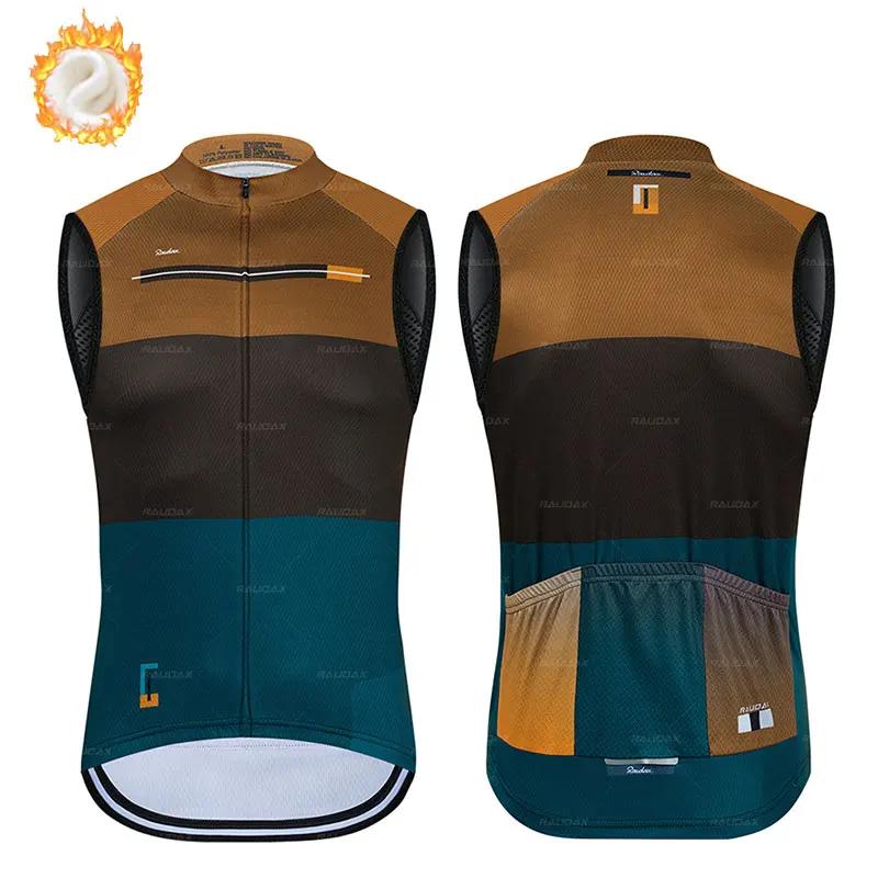 Winter Thermal Fleece Cycling Vest New Raudax Team Winter Sleeveless Cycling Vest MTB Road Bike Cycling Tops Warm Cycling Jacket