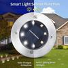 1/4pcs/8pcs Outdoor Solar Lights Buried Garden Decor 8/16LED Lamp Sunlight Power Disk Light Underground Yard Lawn Spotlight