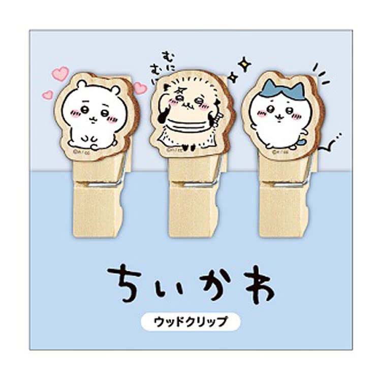 

Kamio Japan Chiikawa Wood Hachiware and Sea Otter One Size Clip, Design, 208653,