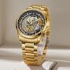 Men Watch Skeleton Quartz Wristwatch Gold Skeleton Retro Man Watch Top Brand Luxury Clock Mens Watches