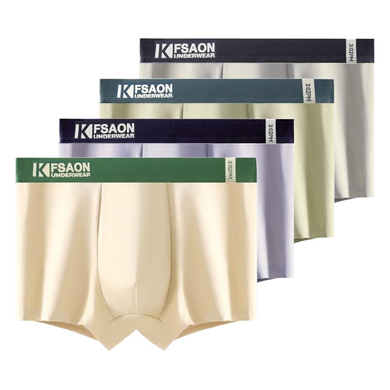 4 Pcs Men's Boxer Briefs Shorts Undies Soft Underwear Undershorts Panties Boy Big Cotton Underpants L XL XXL 3XL 4XL