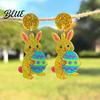 Acrylic Earrings Easter Bunny for Women Glittery and Colorful Rabbit