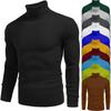2025 Men's High Neck Knit Sweater - Autumn/Winter European American Style Long Sleeve Pullover