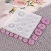 5pcs Button Mold with Hole Mold Non-stick Art Decoration Cake Baking Tools DIY Silicone Mold Resin Button