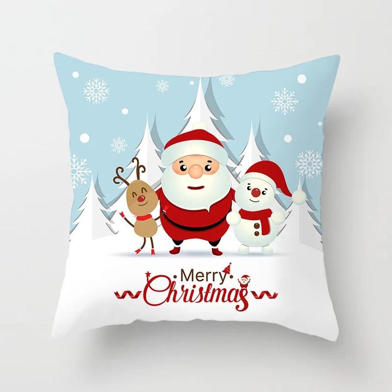 Christmas Themed Pillowcases Car Accessories Office Santa Claus Living Room Sofa Home Pillowcases