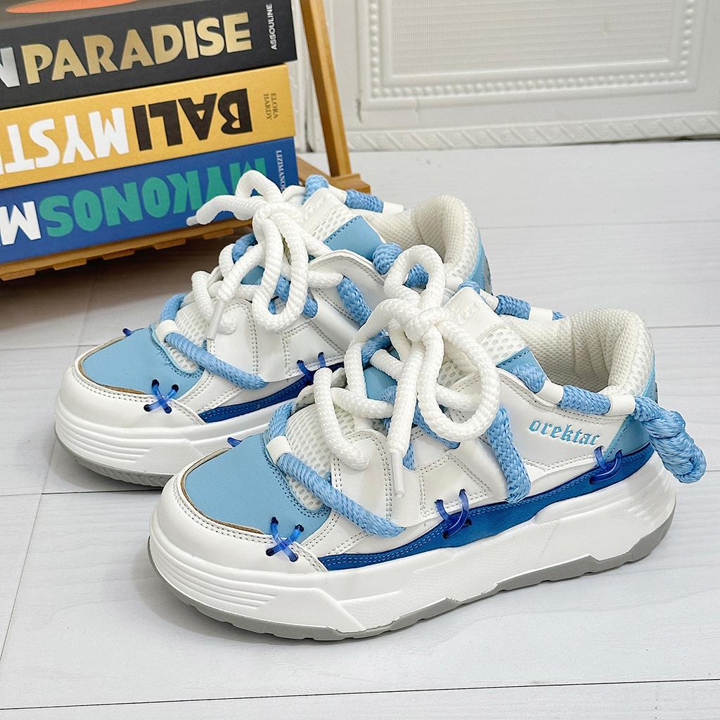 Thick-soled heightening black bread shoes women's new winter casual versatile dad shoes couple retro sneakers