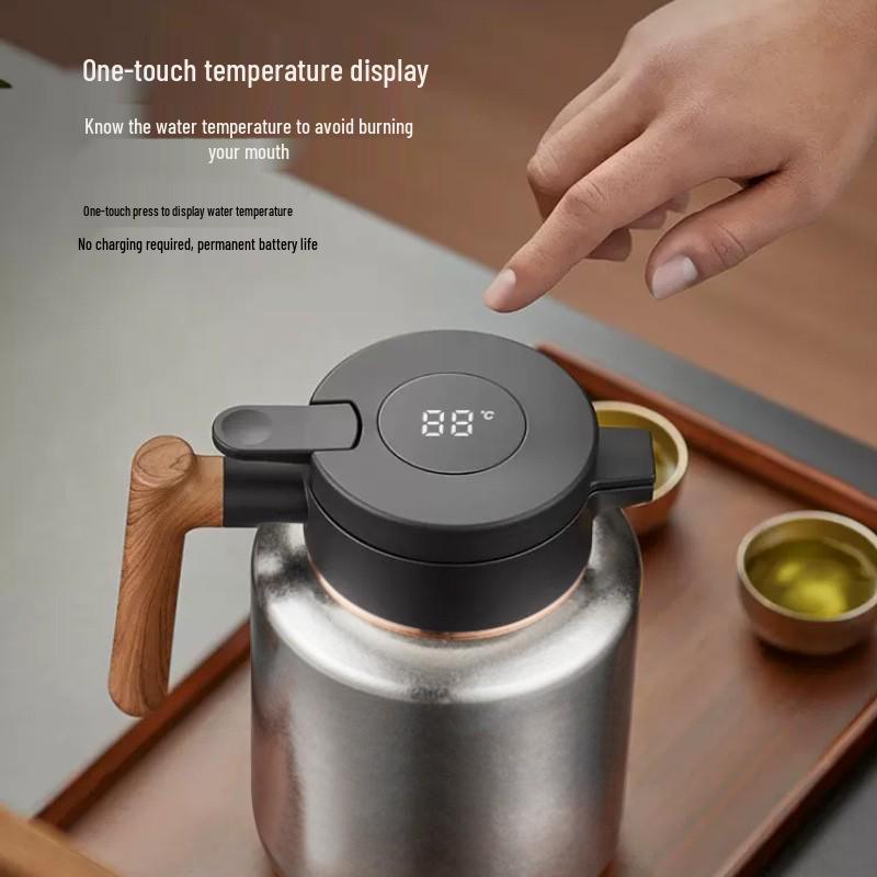 Titanium Smart Temperature Display Insulated Kettle - Large Capacity, Home Use, High-End Stew Pot for Health & Tea Stewing