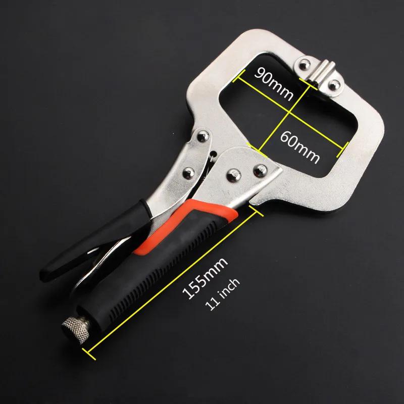7/10/11 Inch Carbon Steel Welding C Clamp - Adjustable Straight Jaw Locking Mole Vice Grips with Force-Saving Pliers