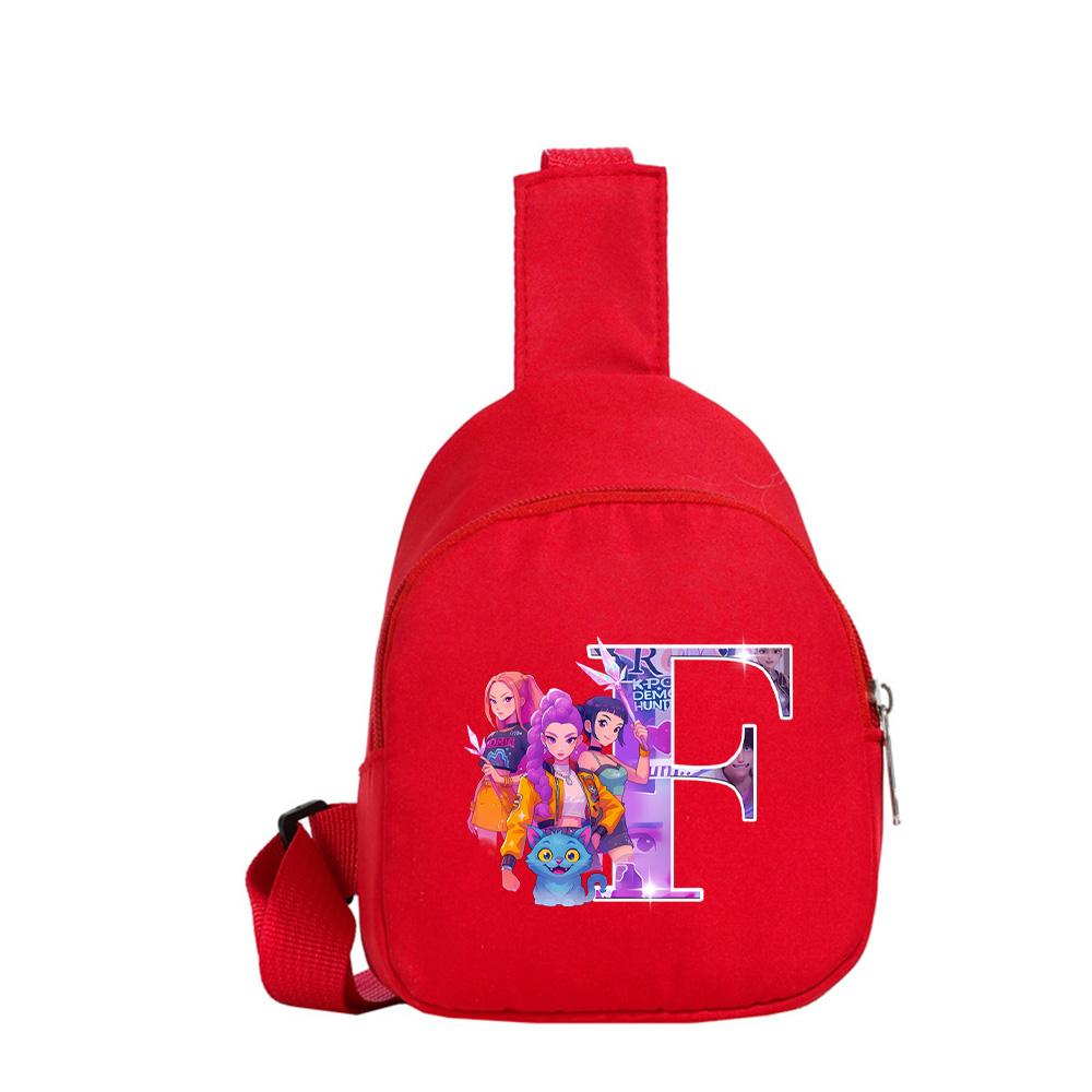 

Anime 26 English Letter K-Pop Demon Hunters Printed Kawaii Chest Pack for Boy Girl Shoulder Bag Student Portable Crossbody Pouch Kid Christmas Gift