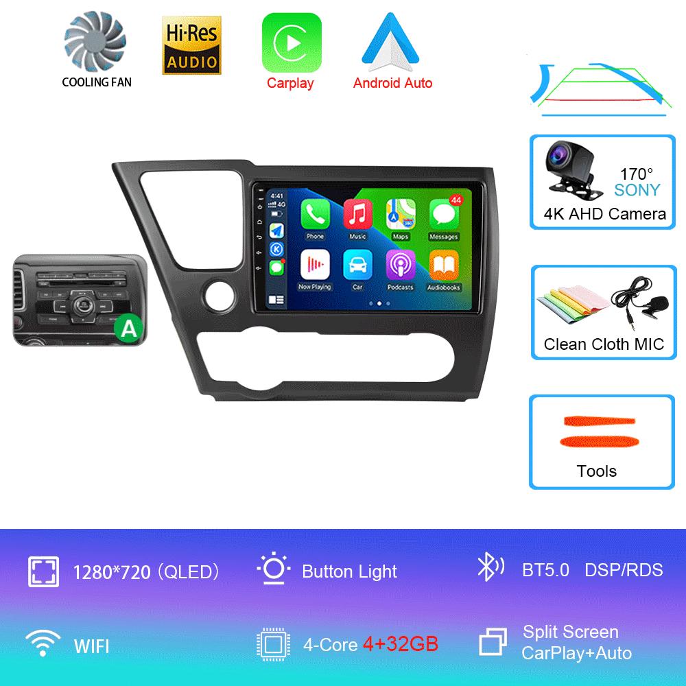 Car Radio Android 14 For Honda Civic 9 9th US Sender Coupe Multimedia Player Video Carplay DSP GPS No 2din DVD Head Unit