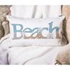 EKOBLA Beach Vintage Wood Lettering Quote with Ocean Home Pillow Cases Coastal Sea Starfish Scallop Summer Waist Lumber Cotton Linen Cushion Cover