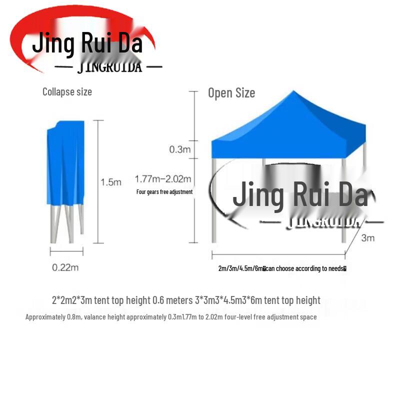 JINGRUIDA Outdoor Folding Sunshade Carport Canopy