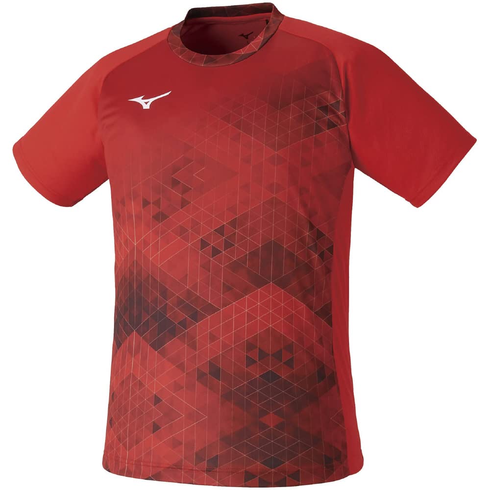 

Mizuno Table Tennis Game Dynamotion JTTA Size M Shirt, V-Neck, Moisture-Wicking, Quick-Drying, Fit, Certified, 82JA2104, Red,