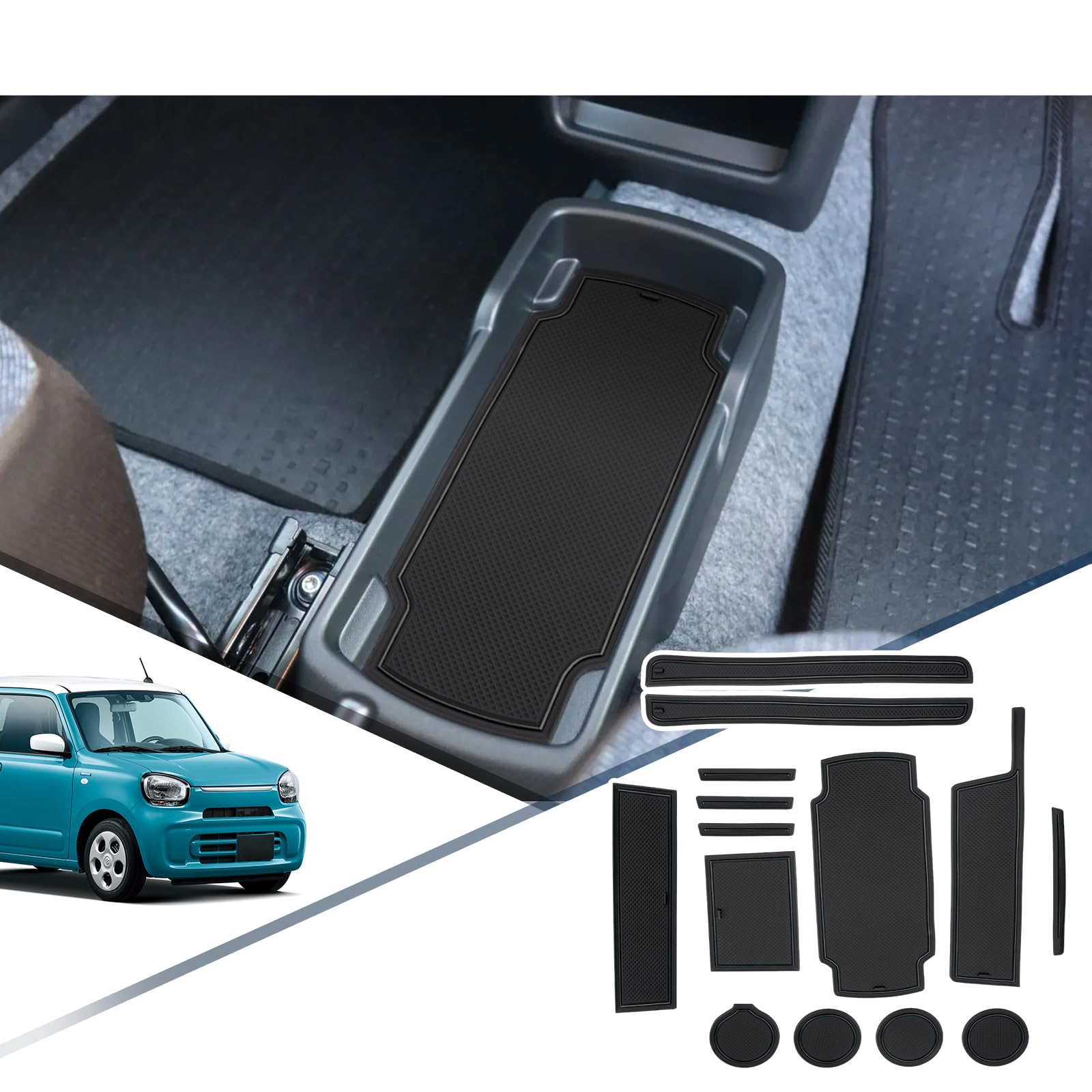 

Suzuki New Alto 9th Generation Interior Rubber Mat Alto HA37S Door Pocket Mat Console Mat New Alto has7 Rubber Mat Mat Storage Box Rubber Mat Design