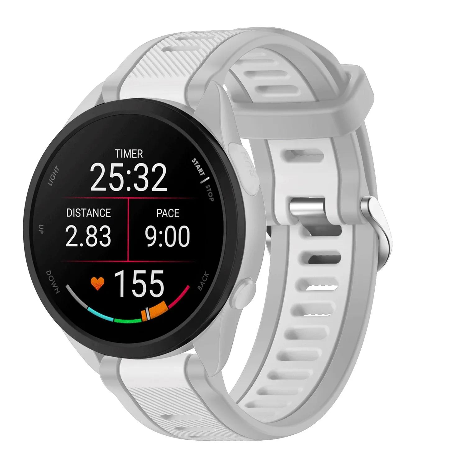 

20 22 мм Для Garmin Forerunner 165 music Ремінець Біговий Forerunner168 Силіконовий Оригінальний Браслет Для Garmin Forerunner Venu 2 Ремінець 20mm