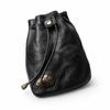 Mini Borsa con Coulisse Vintage Sacchetto Portamonete Retrò con Coulisse Piccolo Sacchetto Portaoggetti Marrone Nero