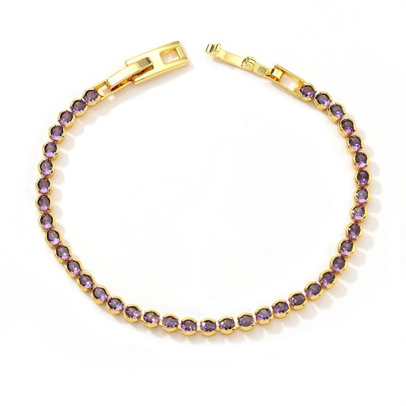 Minimalist Bubble Stackable Bracelet 3mm Zirconia Crystal Copper Chain Jewelry Women Men Trendy Daily Wear