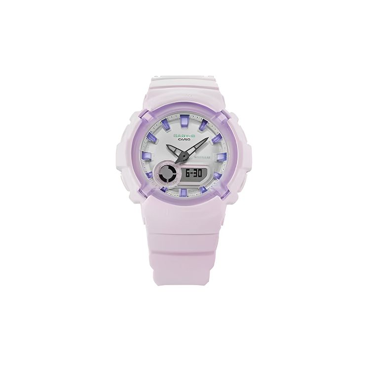 Casio Baby-G Series 100M Waterproof Quartz Movement Resin Strap Watch Women watches White BGA-280SW-6A Purple Strap