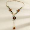 Bohemian Tassel Flower Pendant Necklace - Ethnic Butterfly Vacation Collarbone Jewelry
