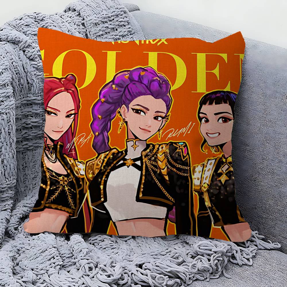 Kpop D-Demon H-Hunter Cushion Cover Car Throw Pillow Case For Sofa Car Christmas Gift 40x40cm 45x45cm
