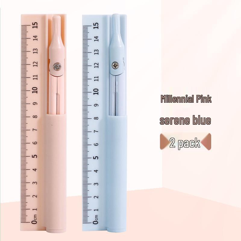 Multifunctional Three-in-One Compass, Ruler & Pencil Set for Students