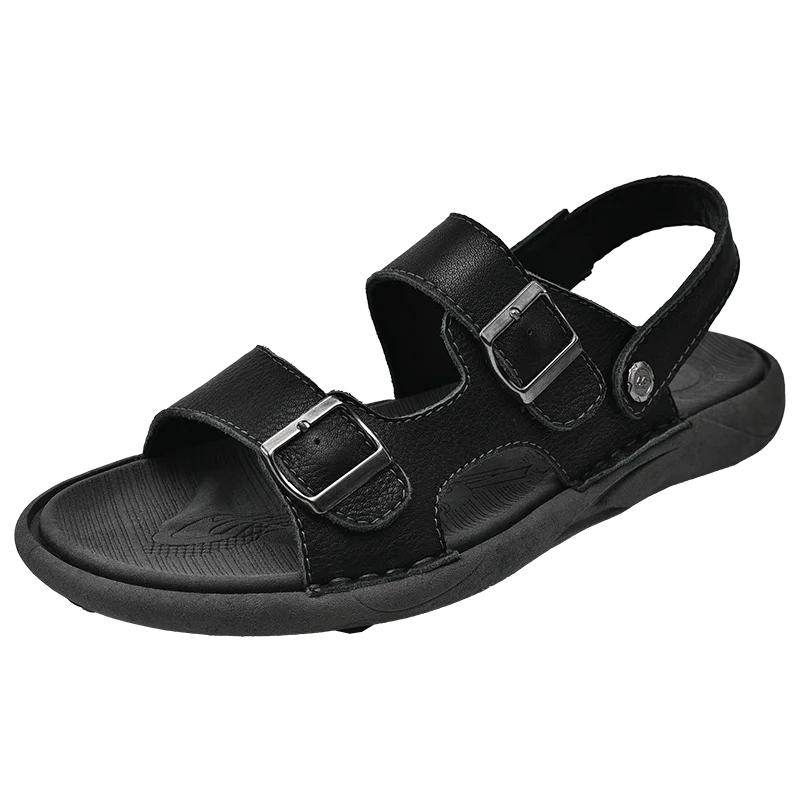 ModaLato Męskie Sandały Męskie Buty Casual Skórzane Outdoor Marka Męskie Sandały dla Mężczyzn Plażowe Luksusowe Projektanckie Sandały na Platformie Buty