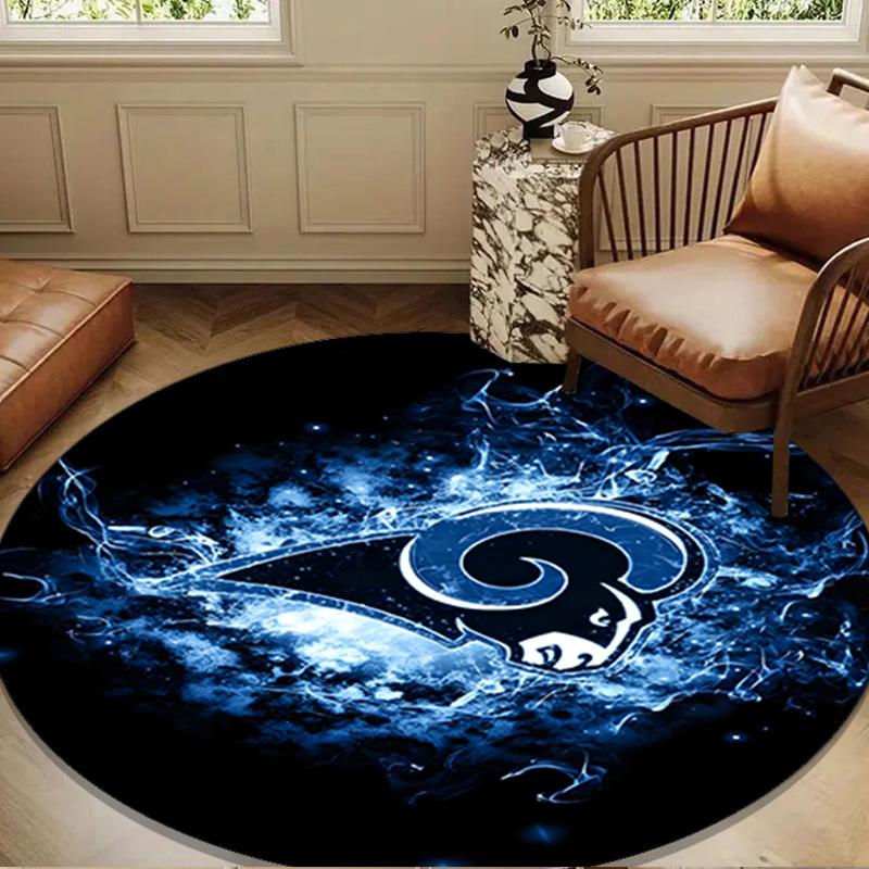 1PC rug Rams Team Spirit Round mat Home Decor, Chair rug For livingroom,Bedroom, doormat home decor Birthday Gift Christmas Gifts