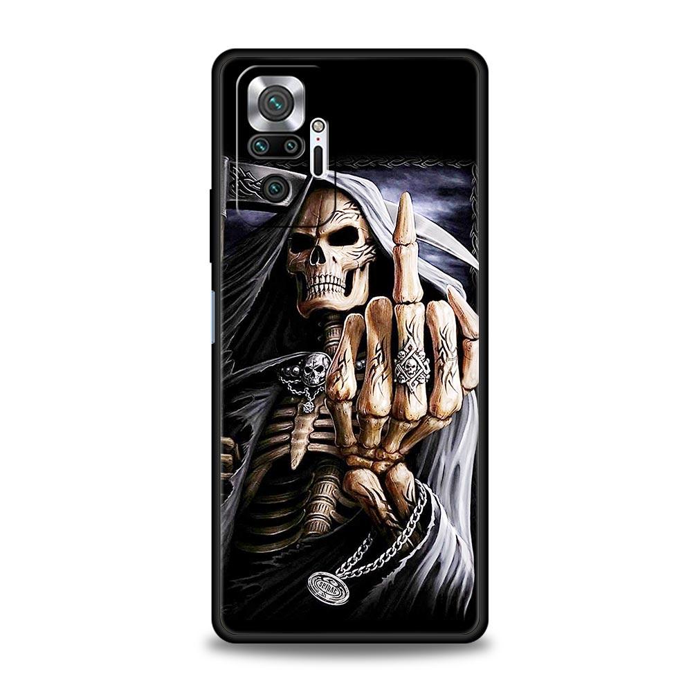 Skull Skeleton Grim Reaper Fashion Phone Case For Xiaomi Redmi Note 15 14 13 12 4G 10 11 Pro Plus 5G 14C 13C 12C 10C Soft Cover