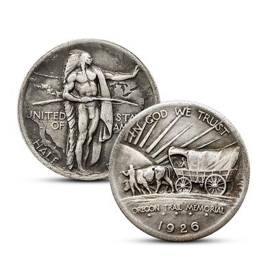 USA 1926-S Oregon Trail Memorial Half Dollar Copy Coins Silver Plated ARI