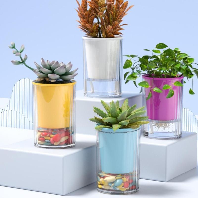 Selbstbewässernder Blumentopf Stilvoller Dekorativer Pflanztopf Selbstbewässernder Blumenkasten Für Zimmerpflanzen Einfache Pflege