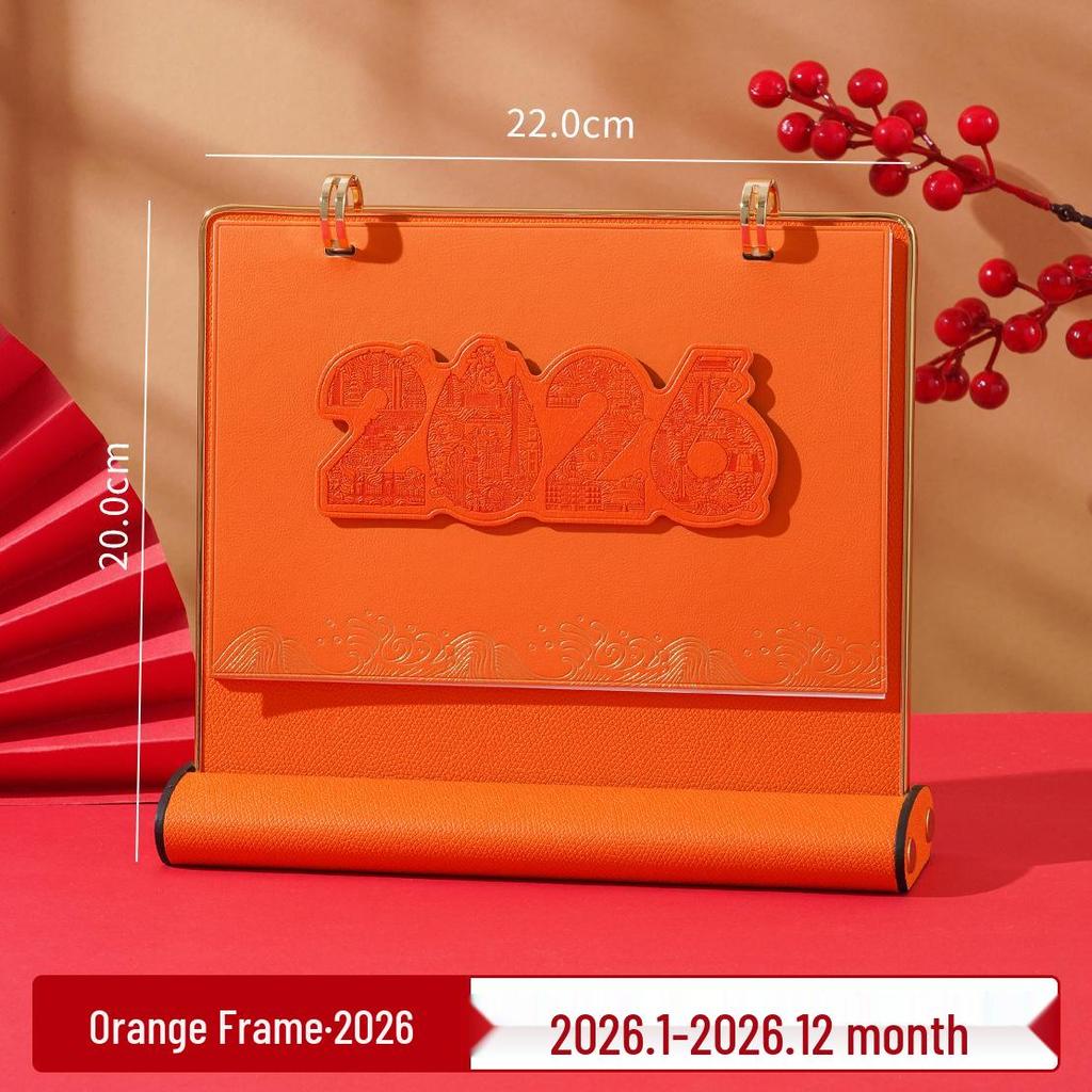 2026 Creative Leather Desktop Calendar with Custom Logo