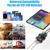 12V USB Outlet 4 Port Car Charger Socket, Dual PD USB C And Dual Quick Charge 3.0 Port Aluminum Charger With Red Voltmeter DIY Kit Waterproof For Car