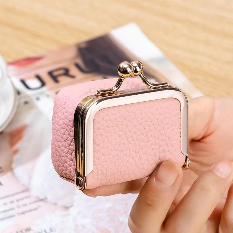 Genuine Leather Double-pocket Jewelry Box Necklaces Jewelry Organizer Case Mini Coin Purses Portable Gold Jewelry Storage Box arancione