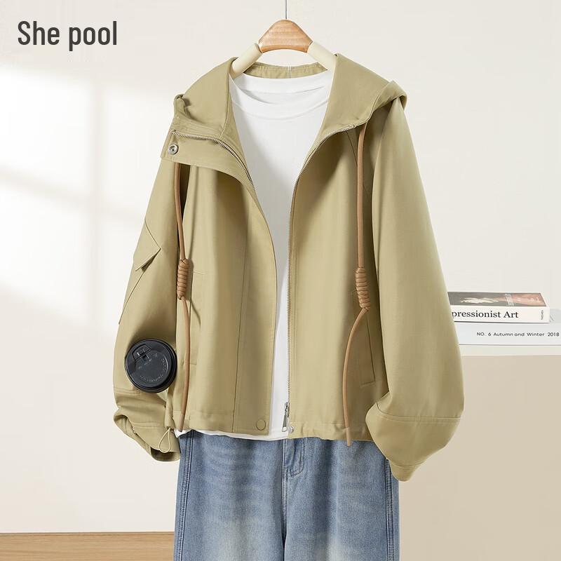 

Tachic Women s Casual Hooded Drawstring Jacket L