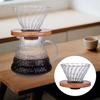 Coffee Dripper Glass Funnel Drip Coffee Maker 1-4Cup Filter Transparent Reusable Pour Over Brewing Cup with Wooden Holder