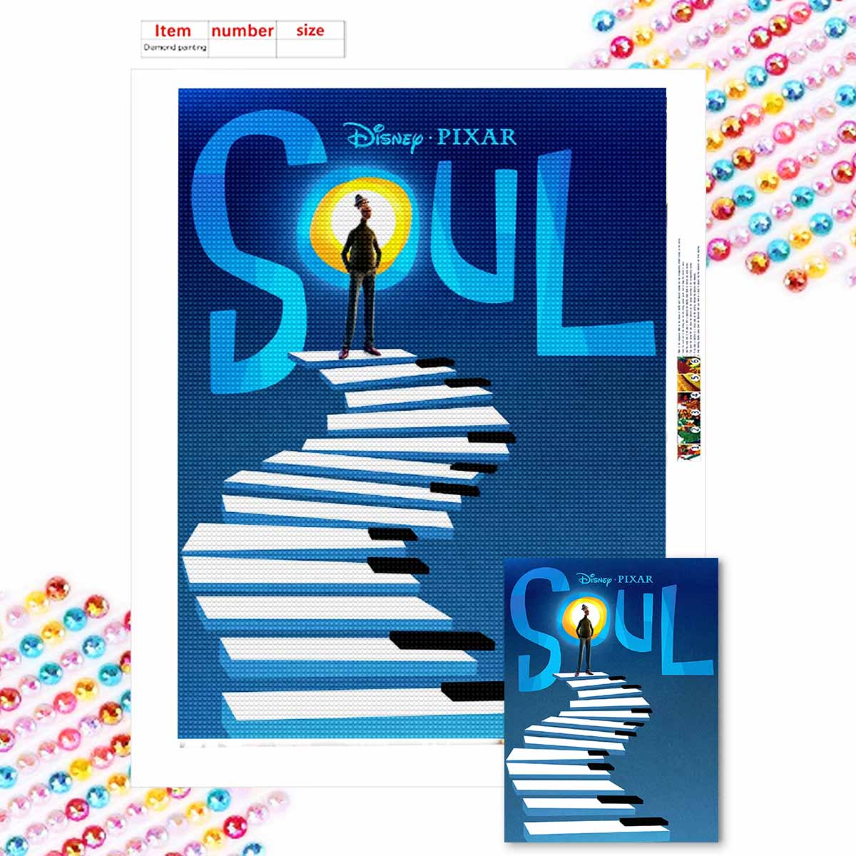 

Full Round Diamond Painting Soul Art Rhinestone Picture Mosaic DIY 5D Cross Stitch Embroidery Home Decoration Round 20x30cm